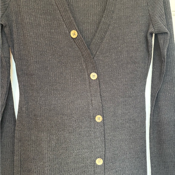 NWOT-Black Long Sleeve Button Dress - Picture 8 of 10